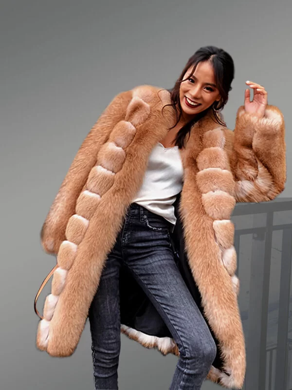 Womens Mid Length Fox Fur Coat Is An Epitome Of Magnificence - Image 2