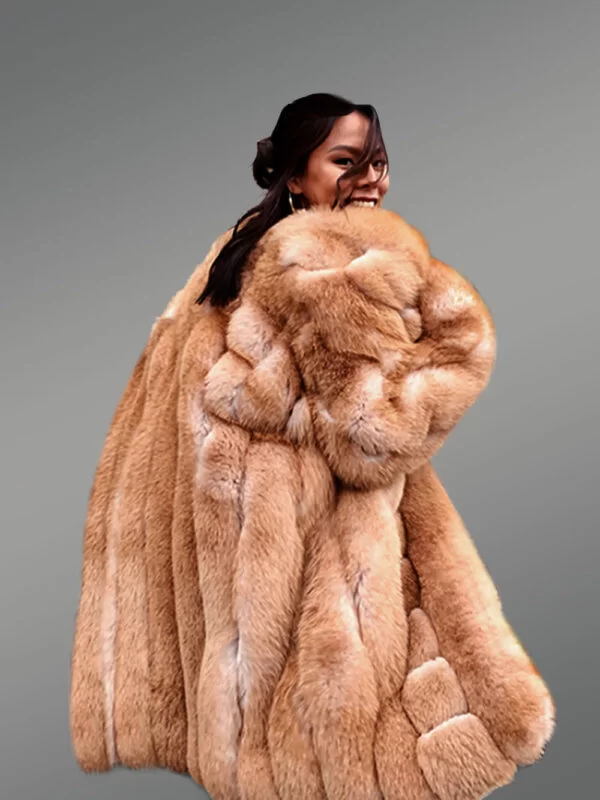 Womens Mid Length Fox Fur Coat Is An Epitome Of Magnificence - Image 4