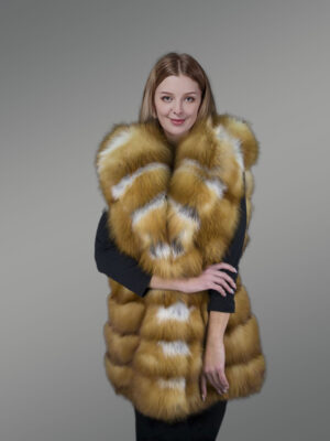 High Quality Premium Red Fox Fur Vest