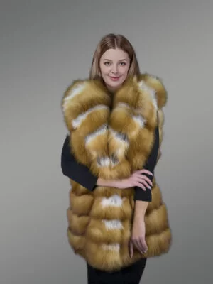 High Quality Premium Red Fox Fur Vest