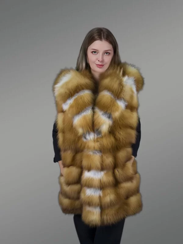 High Quality Premium Red Fox Fur Vest - Image 2