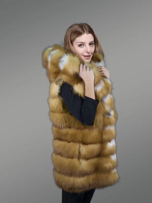 High Quality Premium Red Fox Fur Vest - Image 5