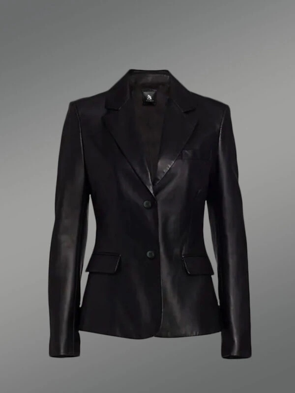 Ladies’ Black Leather Blazer for Greater Charm and Appeal - Image 6