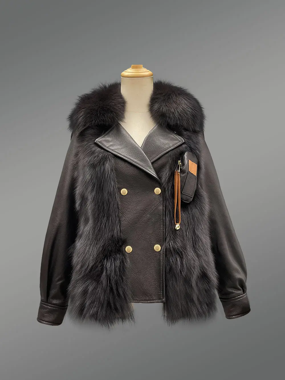 Leather Motorcycle Jacket with Raccoon Fur is Exotically Stylish - Image 2