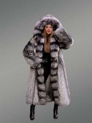 Silver Fox Fur Coat for Women