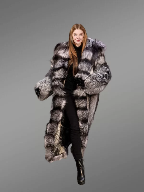 Silver Fox Fur Coat for Women - Image 2