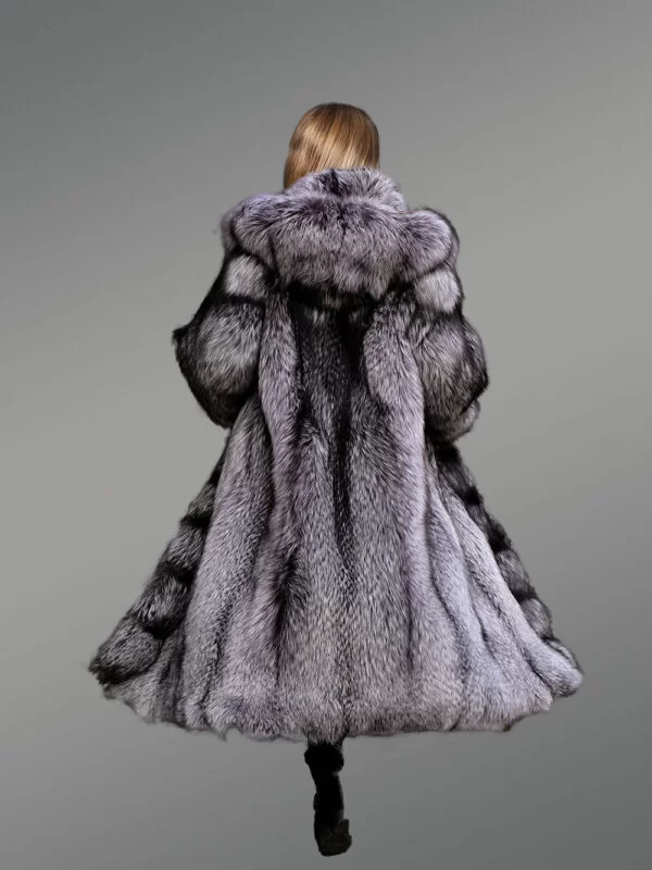 Silver Fox Fur Coat for Women - Image 4