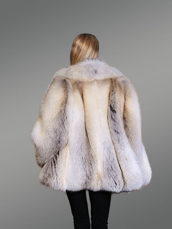 Luxury Fawn Light Fox Fur Coat for Women Gives Stylish and Elegant Look - Image 3