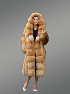 Luxury Gold Fox Fur Jacket for Women