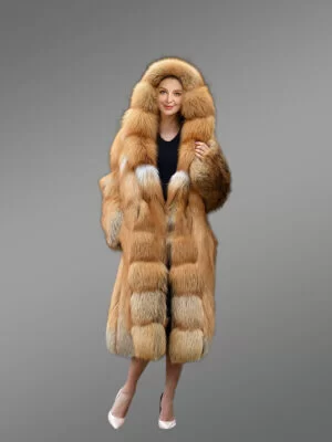 Luxury Gold Fox Fur Jacket for Women