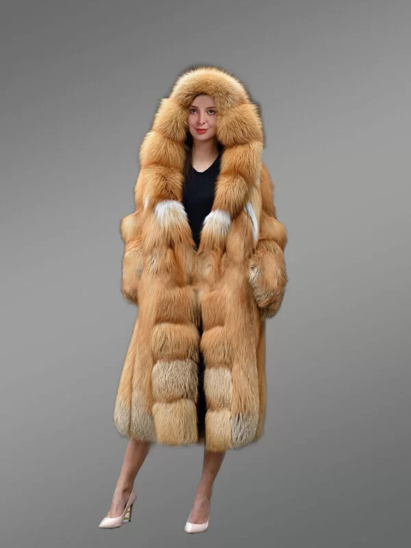 Luxury Gold Fox Fur Jacket for Women - Image 3