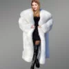 Luxury White Fox Fur Full Coat for Women