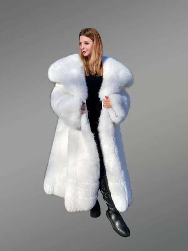 Luxury White Fox Fur Full Coat for Women is a perfect winter collection - Image 2