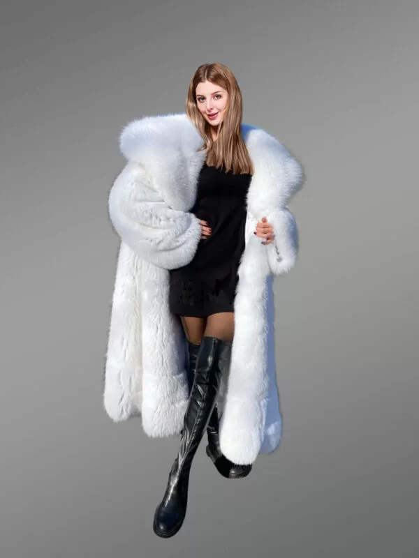 Luxury White Fox Fur Full Coat for Women is a perfect winter collection - Image 4