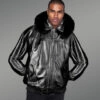Men Zipout Hooded Bomber