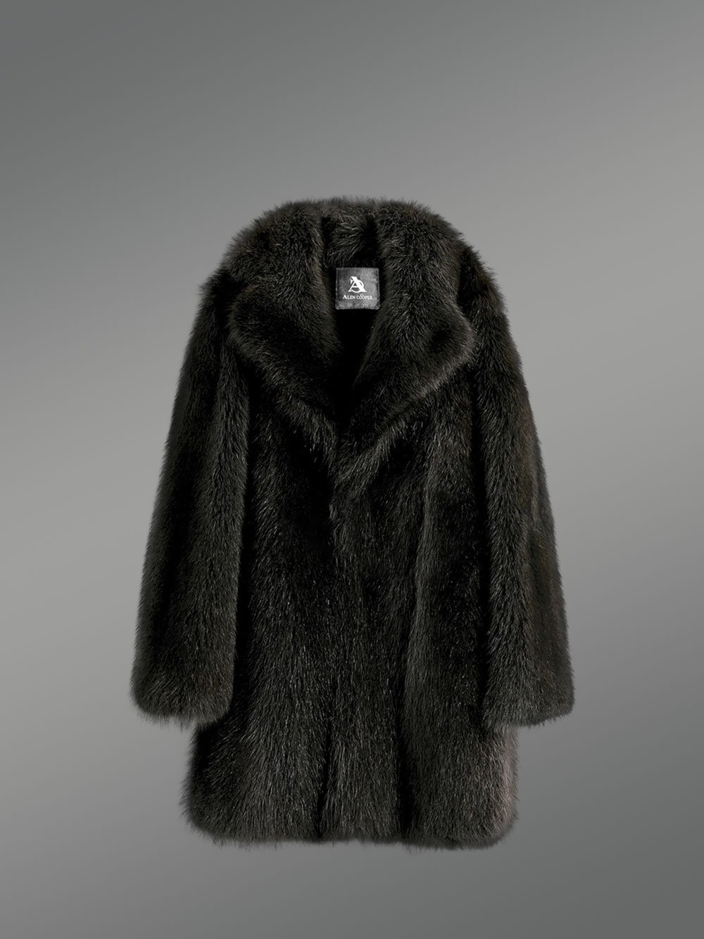 3/4 Length Black Raccoon Fur Coat for Men - Image 6