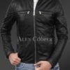 Men’s Comfortable Real Leather Jacket in Black
