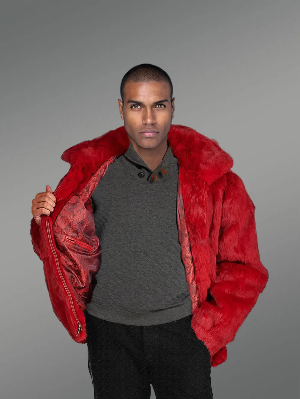 Men’s Hooded Bomber Original Fur Jackets for Unique Style - Image 4