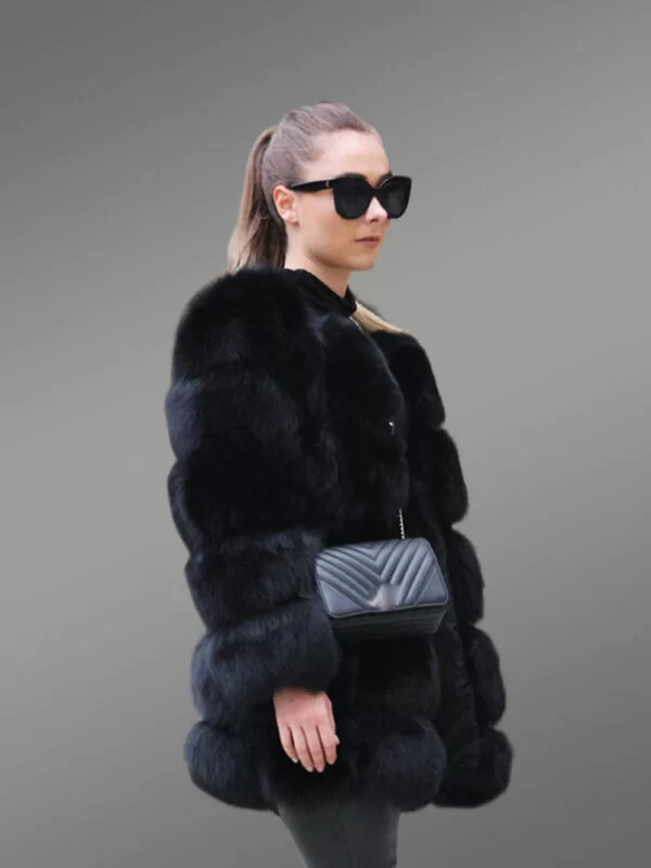 Women’s Mid-Length Real Fox Fur Paragraph Winter Coat - Image 2