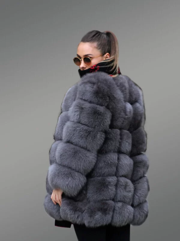 Women’s Mid-Length Real Fox Fur Paragraph Winter Coat - Image 3