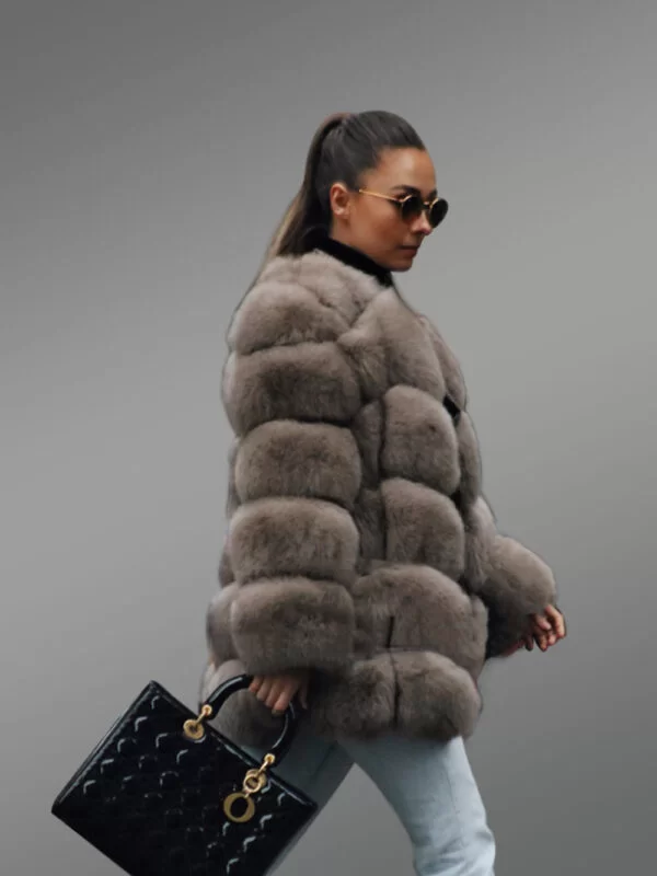 Women’s Mid-Length Real Fox Fur Paragraph Winter Coat - Image 4