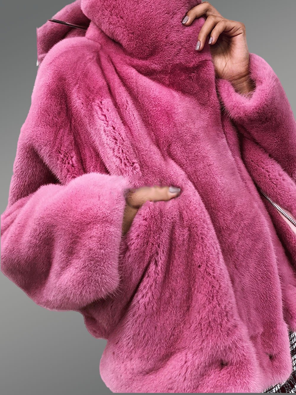 Mink Fur Biker Jacket for Smart Women - Image 3