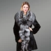 Mink Fur Coat With Silver Fox Fur Collar