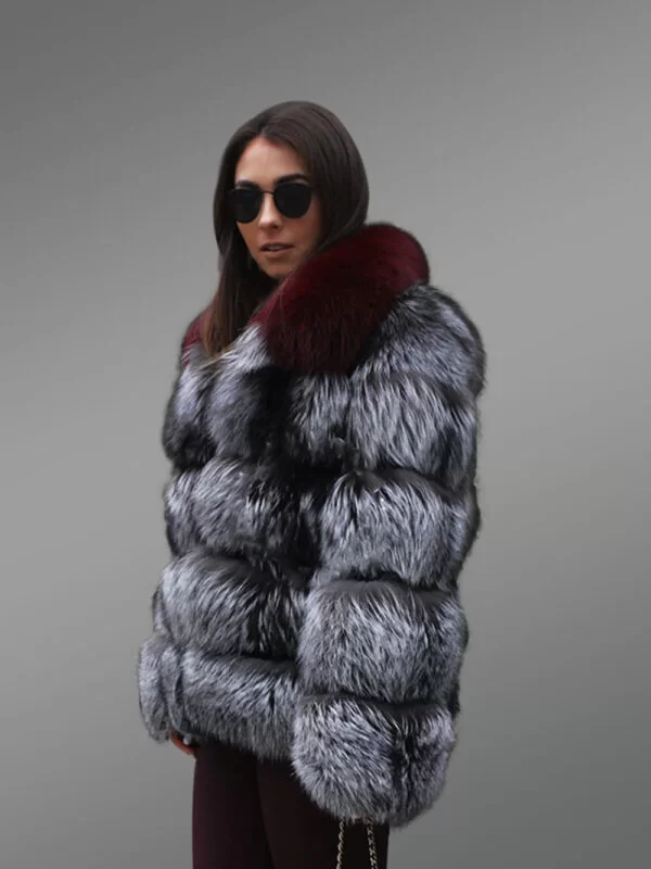 Waist Length Puffy Fox Fur Jacket for Women in Paragraph Style - Image 5