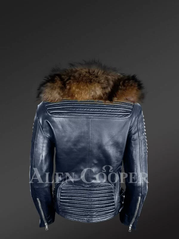 Biker Jacket With Fur And Piping - Image 7