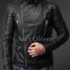 New-Soft-and-solid-asymmetrical-zipper-closure-pure-leather-jacket-for-men-in-black