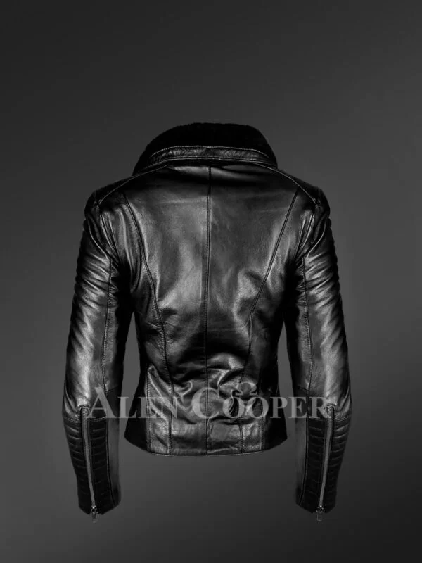 Original Shearling Jackets in Black Redefine Style for Women - Image 3