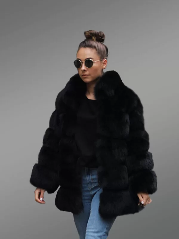 Women’s Mid-Length Paragraph Real Fox Fur Warm Winter Coat - Image 4