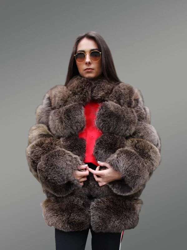 Women’s Mid-Length Paragraph Real Fox Fur Warm Winter Coat - Image 2