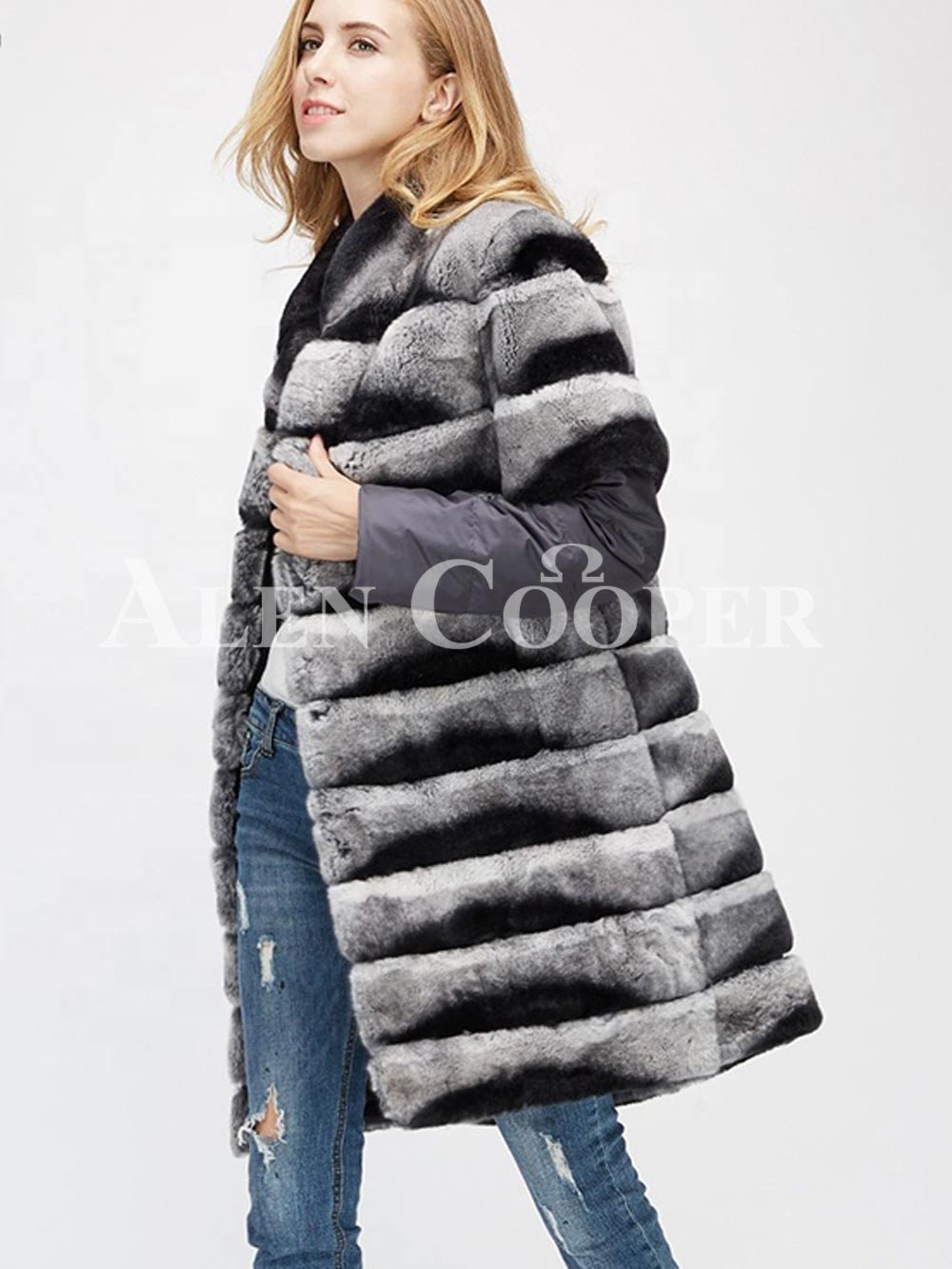 Poly Ester Shell Long Real Fur Warm Winter Coat for Women - Image 4