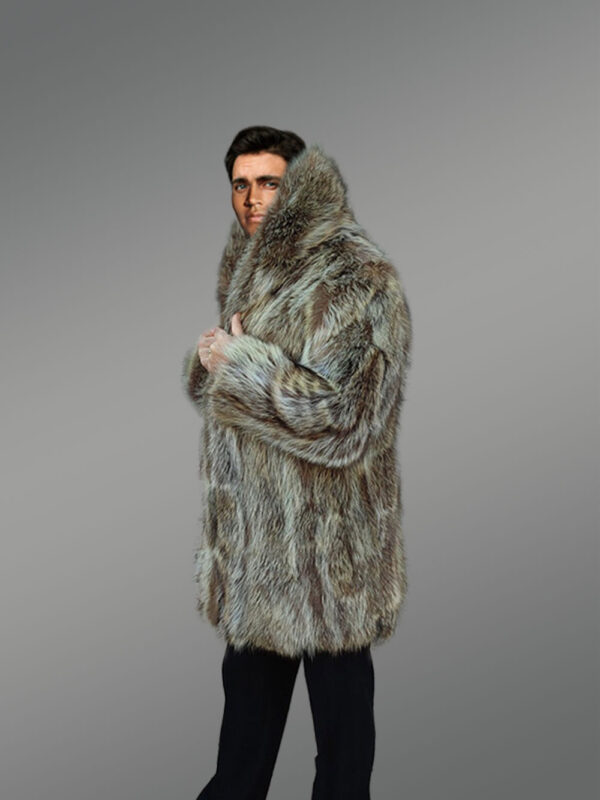 Raccoon Fur Men Coat - Image 11