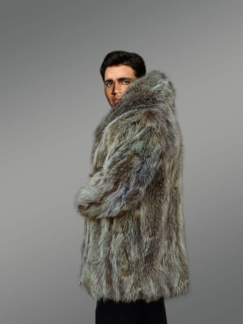 Raccoon Fur Men Coat - Image 10