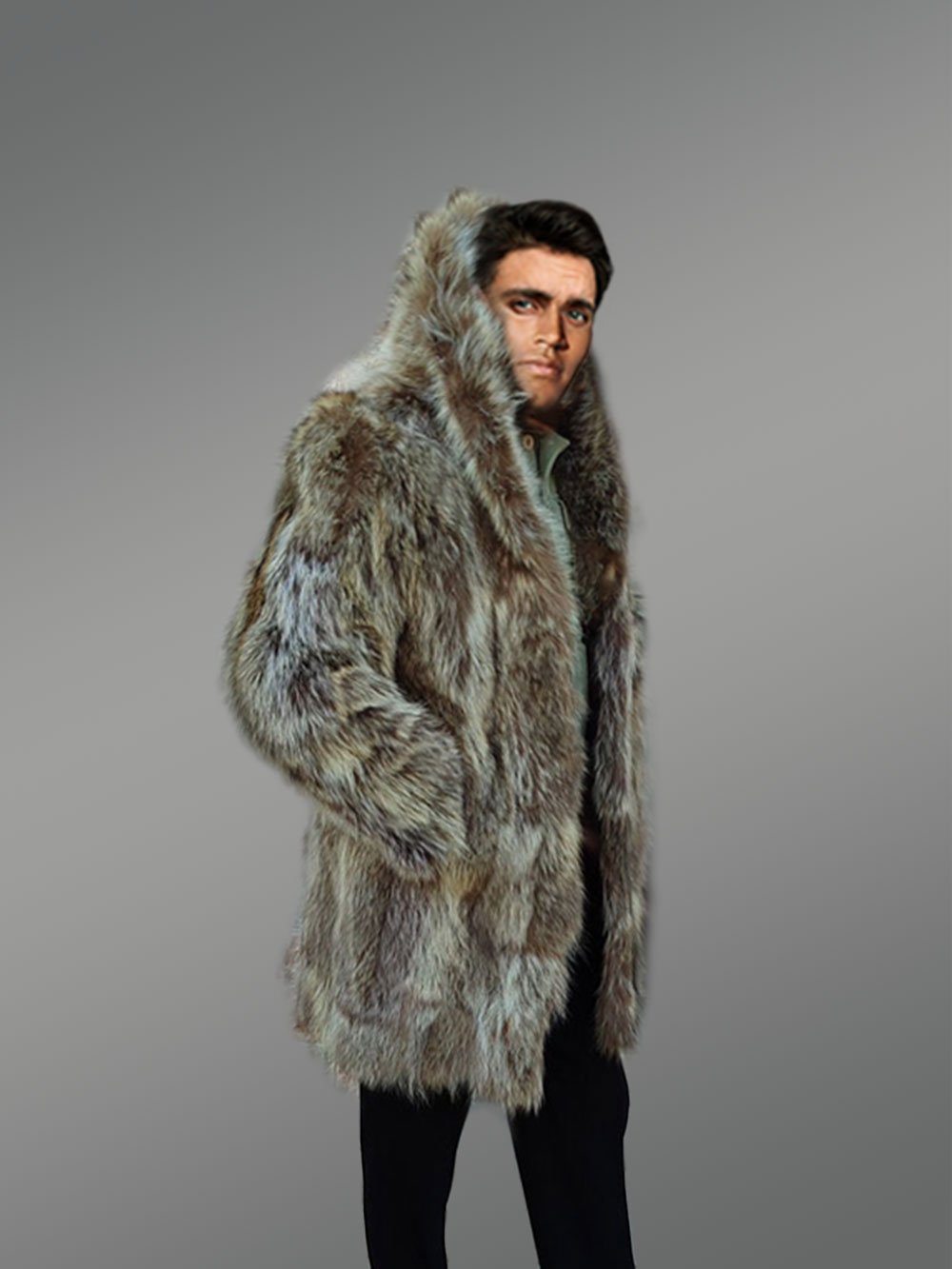 Raccoon Fur Men Coat - Image 6