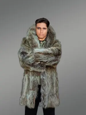 Raccoon Fur Men Coat
