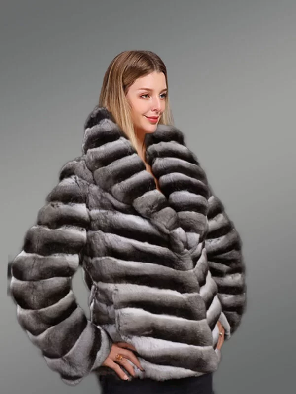 Real Chinchilla Coat for Women - Image 4