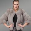 Real Fox Fur Grey Winter Coat For Style-Conscious Women (2)