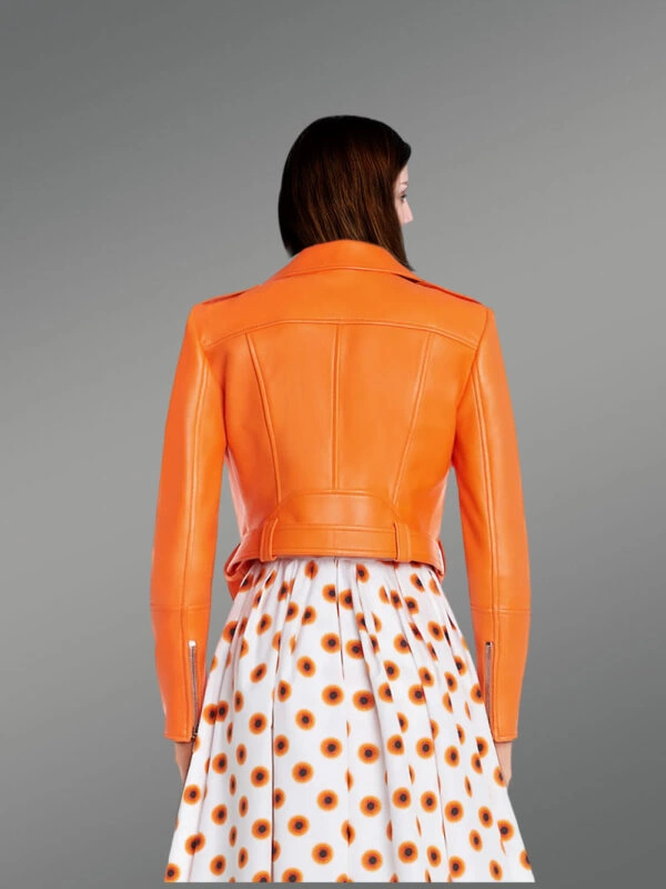 Real Leather Crop Jacket - Image 4