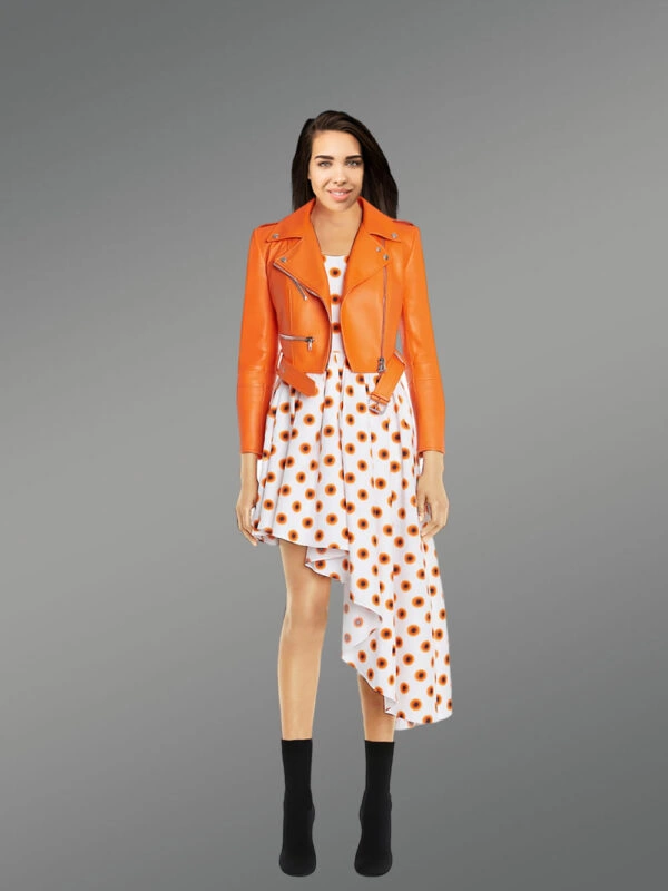 Real Leather Crop Jacket - Image 3