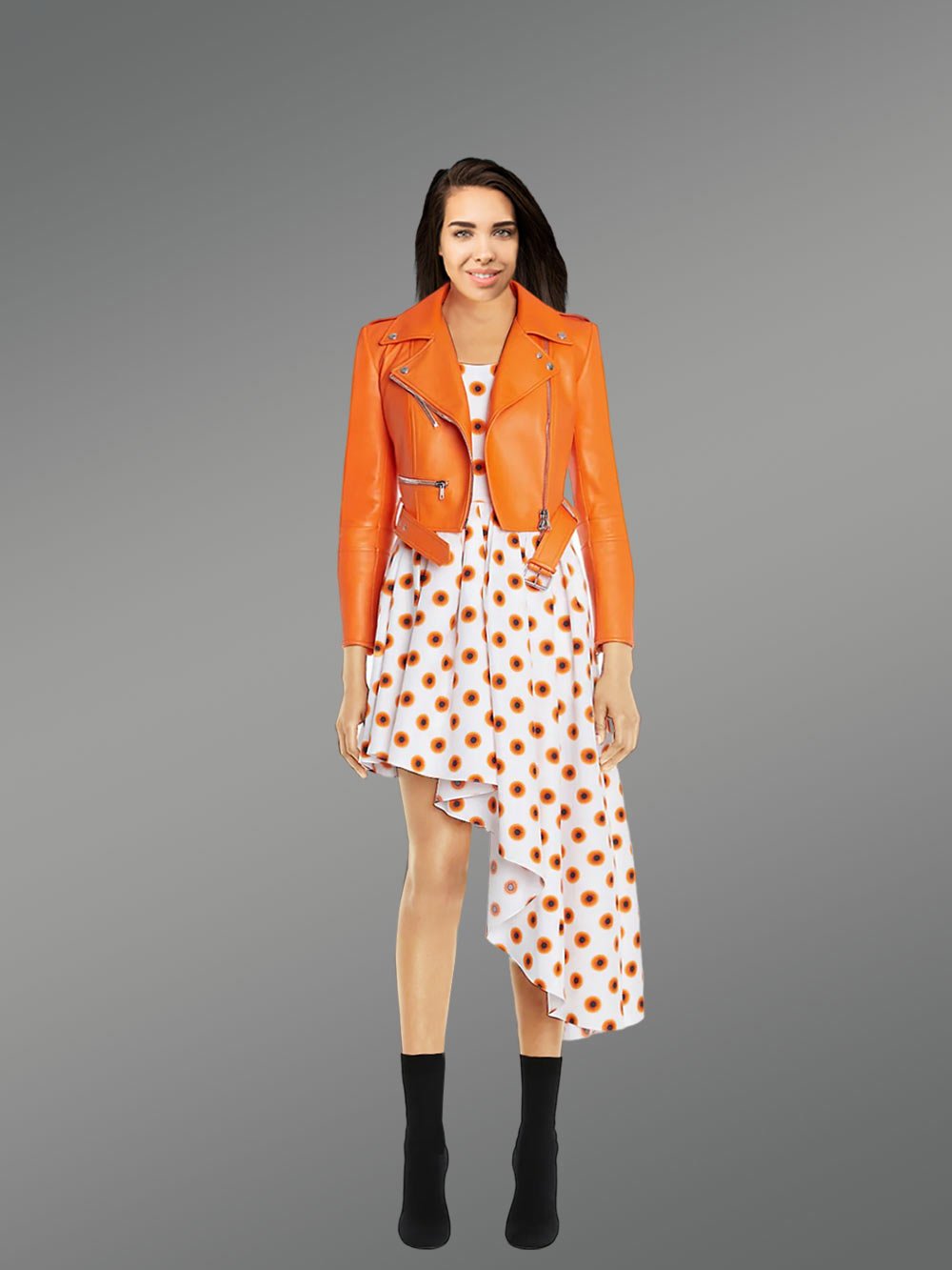 Real Leather Crop Jacket - Image 3