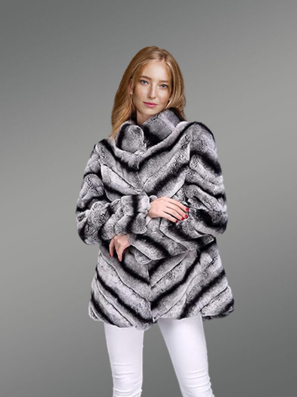 Real Rabbit Fur Winter Outerwear in Grey