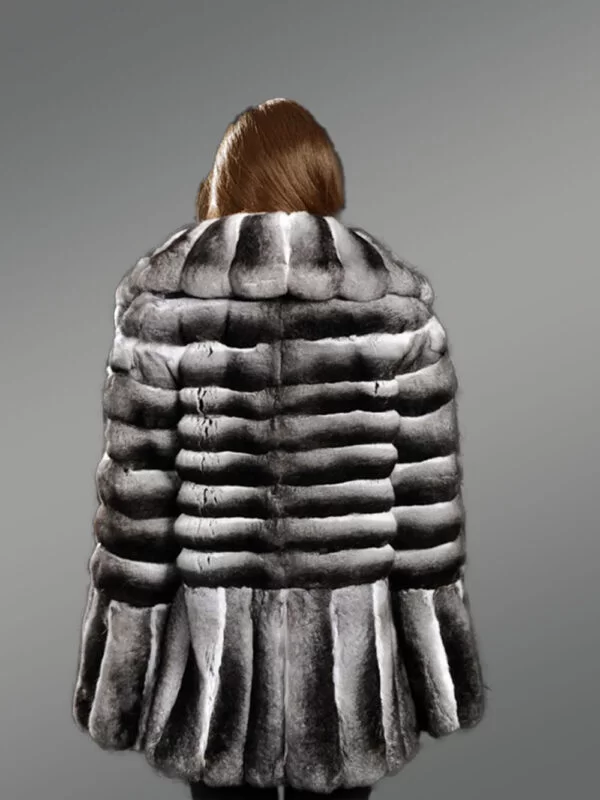 Real and Authentic Chinchilla Fur Swing Coat - Image 4