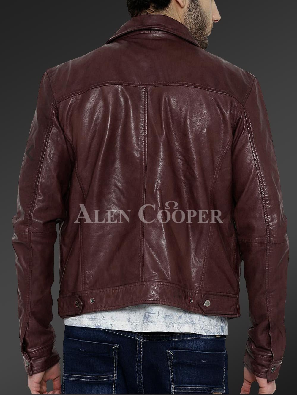 Real Leather Winter Jacket with Traditional Snap Pockets for Men - Image 12