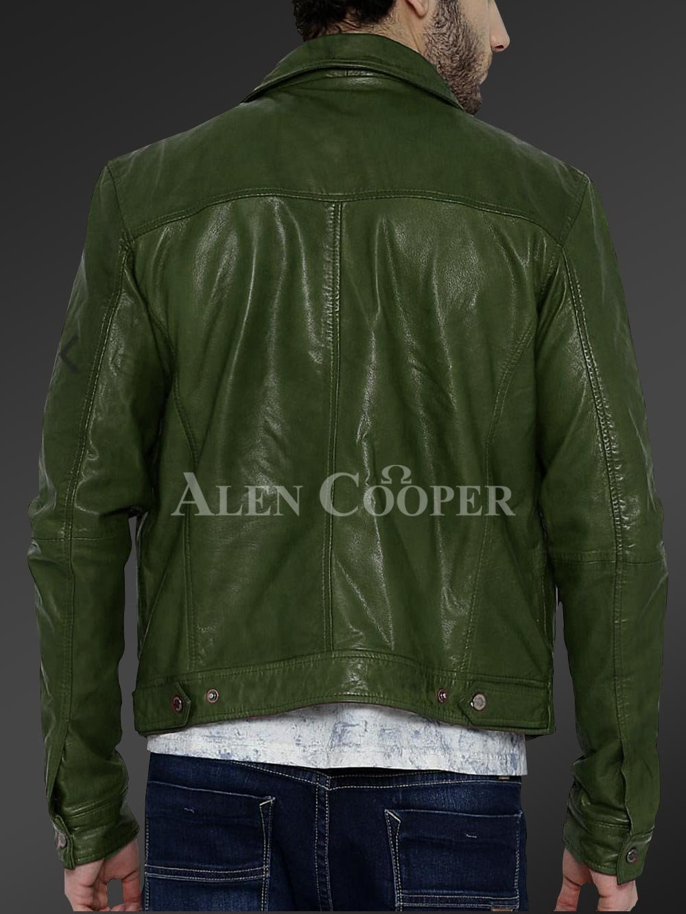 Real Leather Winter Jacket with Traditional Snap Pockets for Men - Image 9
