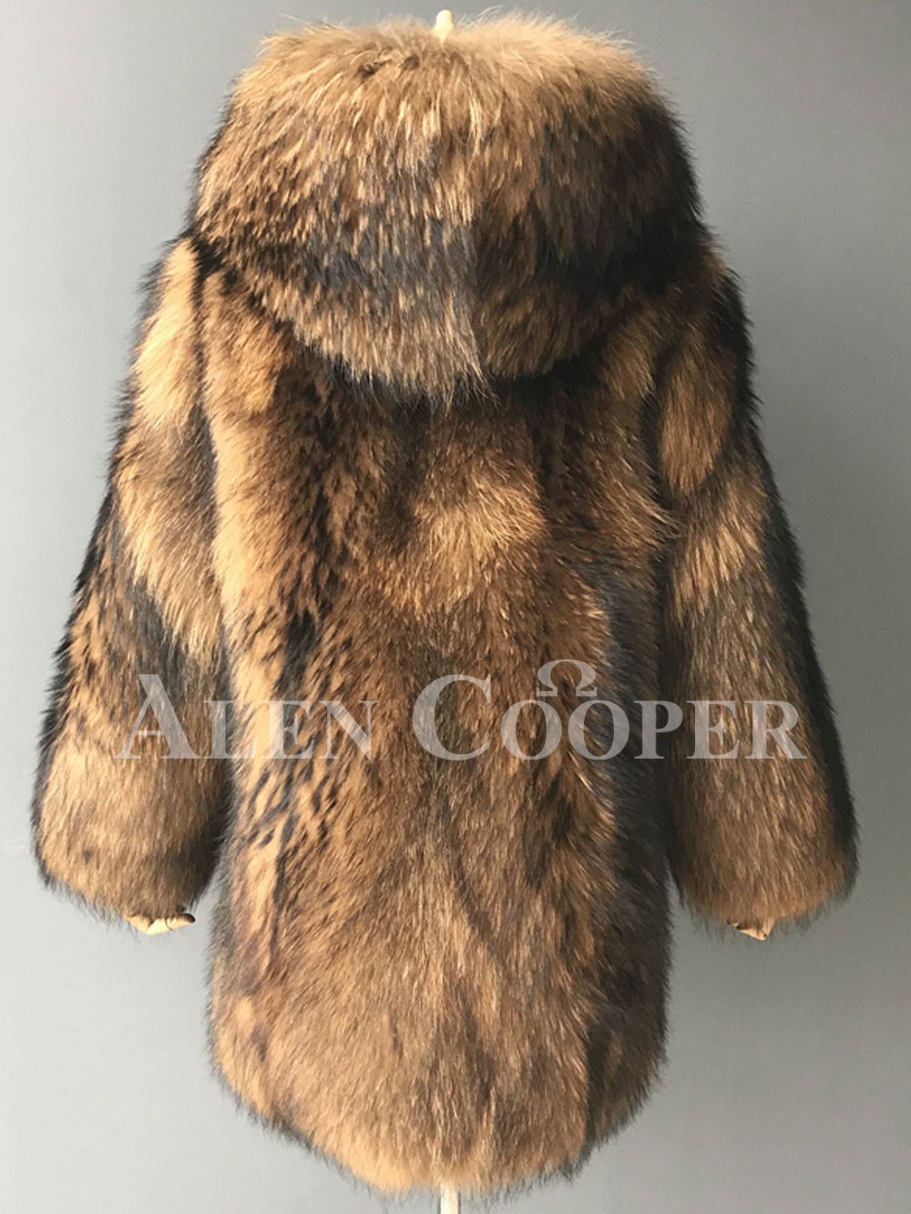 Real Raccoon Fur Winter Outerwear with Stylish Hood for Women - Image 4