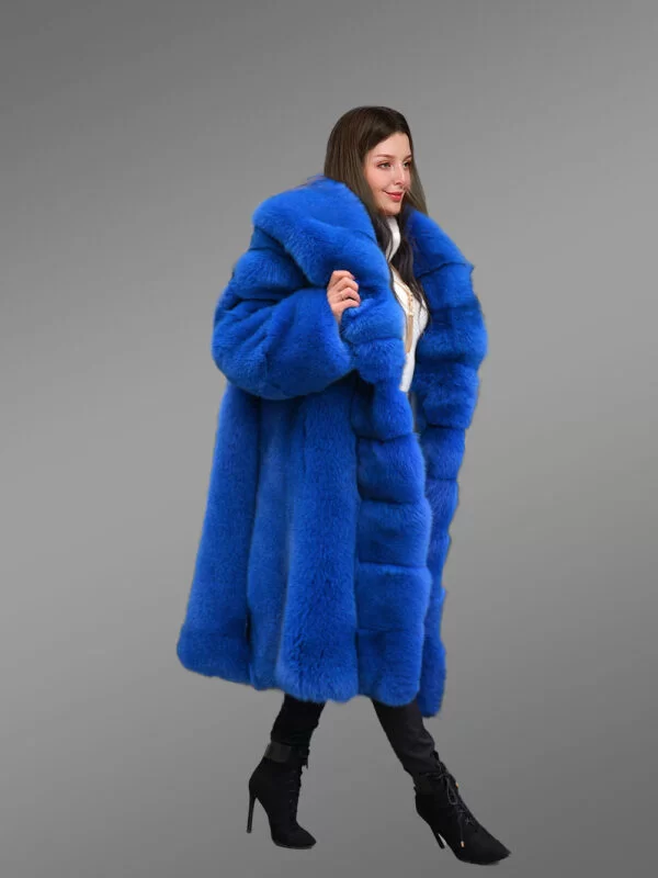 Royal Blue Tuxedo Coat for Women - Image 2