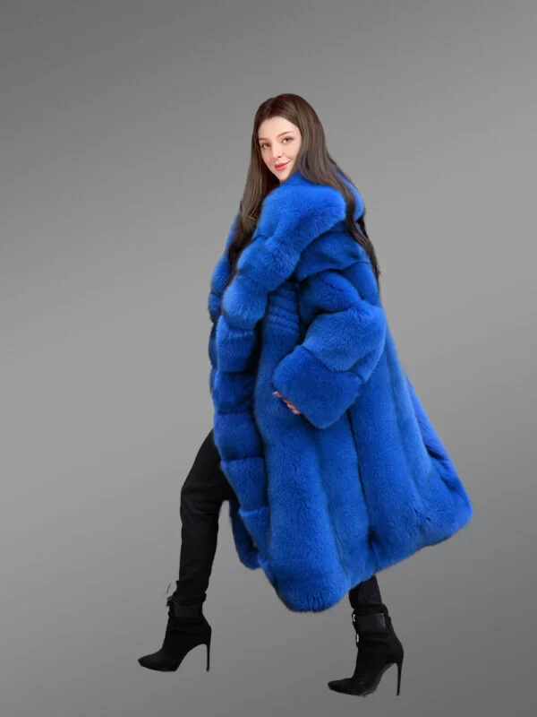 Royal Blue Tuxedo Coat for Women - Image 4